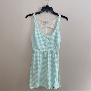 O’Neil Striped Burton Dress w/ Open Lace-back